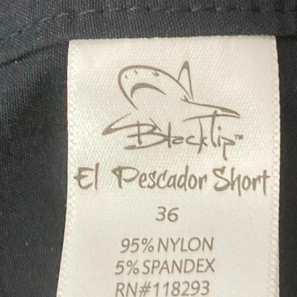 BLACK TIP EL PESCADO SHORT SIZE 36 BLACK SHORTS MULTI POCKETS   GOOD CONDITION - Picture 12 of 13